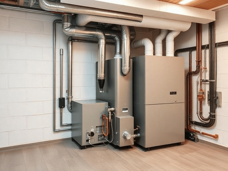 Illustration fournaise dans une salle mécanique